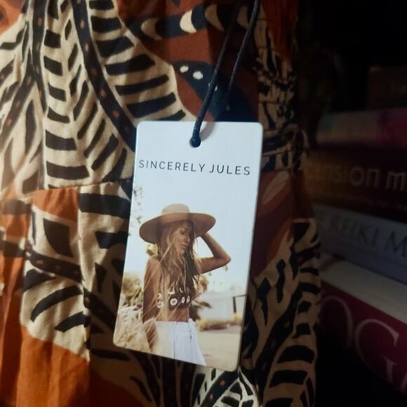 Sincerely Jules Brown and White Jumpsuit - Picture 5 of 6